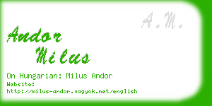 andor milus business card